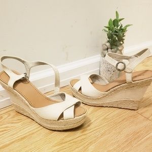 Nine West Creme Platform Wedge Espidrille